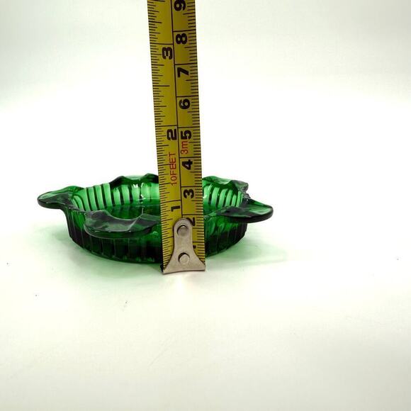 Vintage Queen Mary Green by Anchor Hocking Coaster Ashtray MCM Retro Boho - Picture 5 of 5